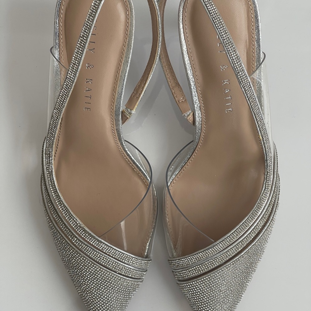 Kelly & Katie Glittering Silver Heels